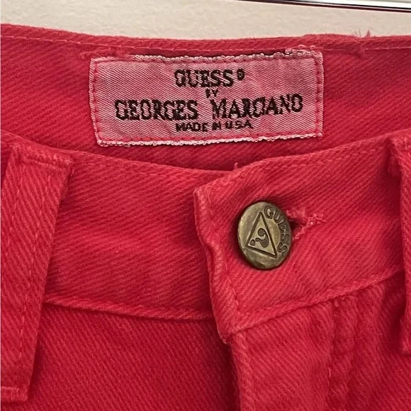 Vintage Guess Georges Marciano Red High Rise Jeans Size 29 (Actual 26.5) - Picture 2 of 9